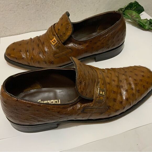 Footjoy Brown Ostrich Leather Loafers 73668 12C main image 5
